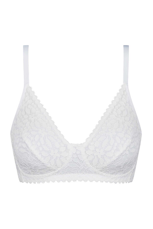 DIM Sujetador sin aros de encaje floral Daily Dentelle blanco