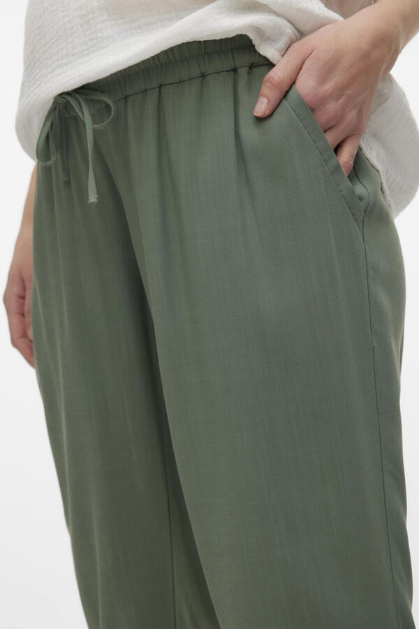 Mamalicious Pantalón fluído de tiro bajo maternity  verde