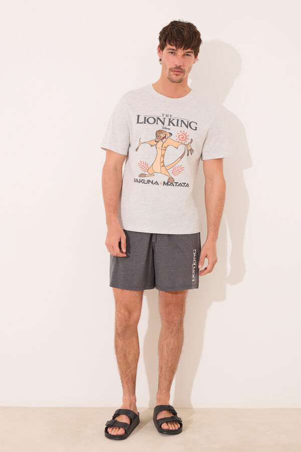 Women'secret Pijama cinza escuro Rei Le&atilde;o cinzento