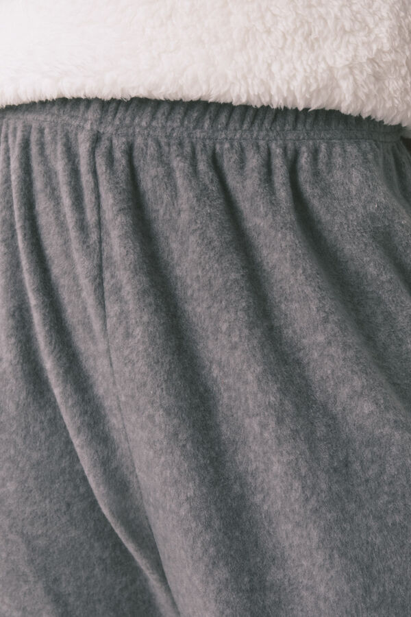 Women'secret Pijama largo polar suave estampado fair isle marfil