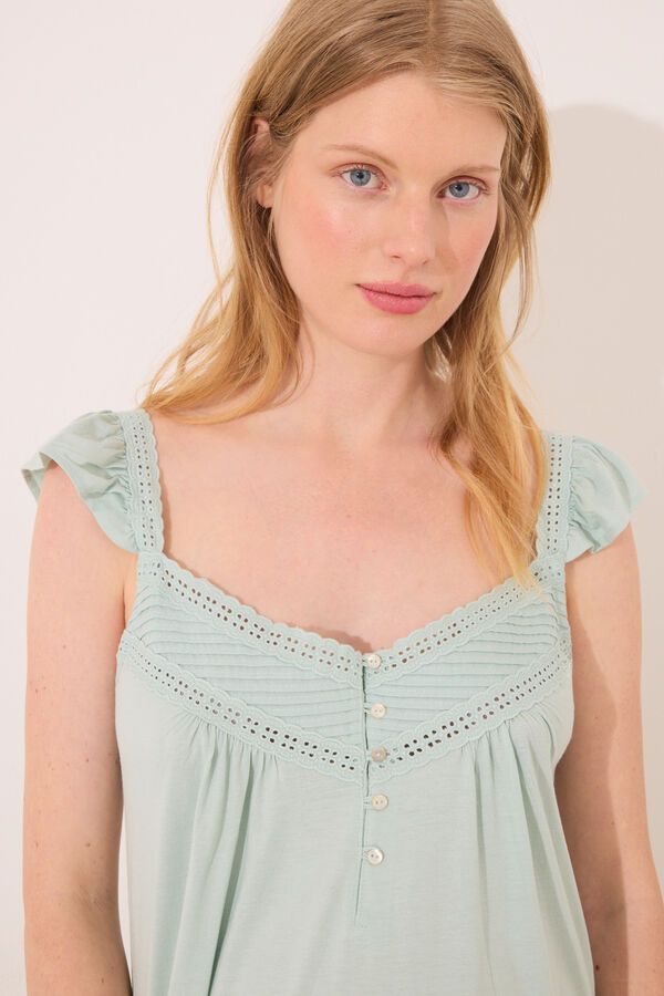 Women'secret Camis&oacute;n "maternity" midi pechera plisada verde