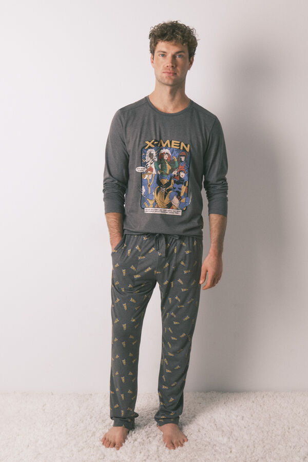 Women'secret Pijama comprido masculino algod&atilde;o X Men cinzento