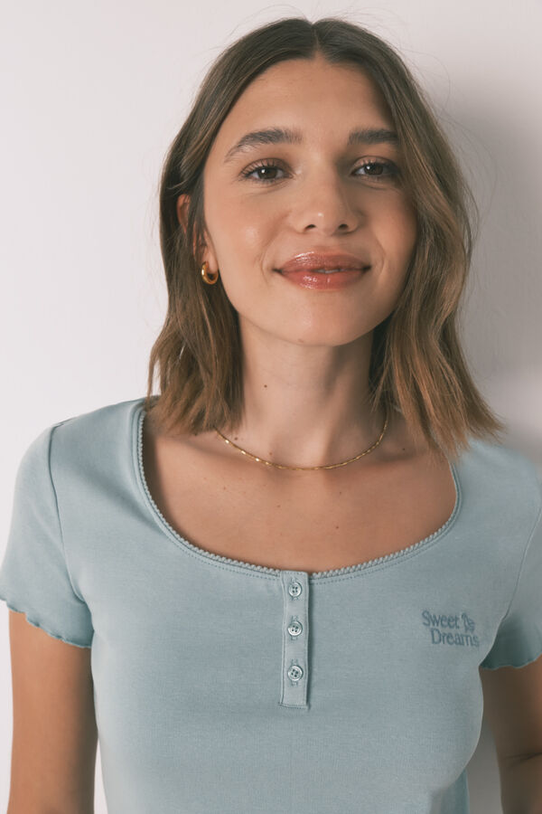 Women'secret T-shirt manga curta de algod&atilde;o verde verde