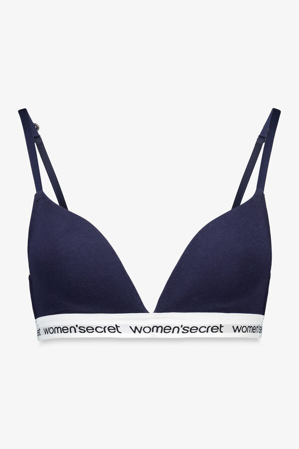 Women'secret Sujetador triangular CHARMING algod&oacute;n azul oscuro azul