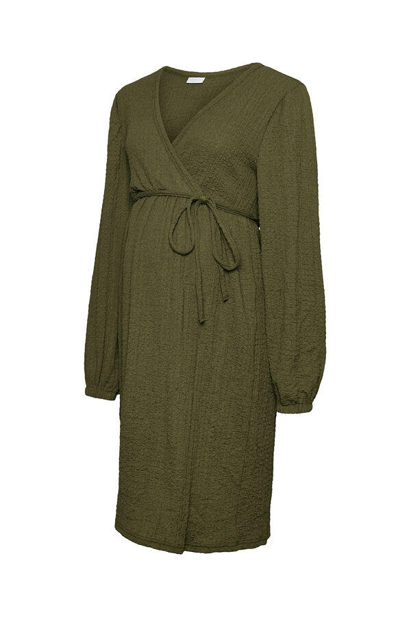 Mamalicious Vestido de maternity e amamenta&ccedil;&atilde;o de manga curta verde