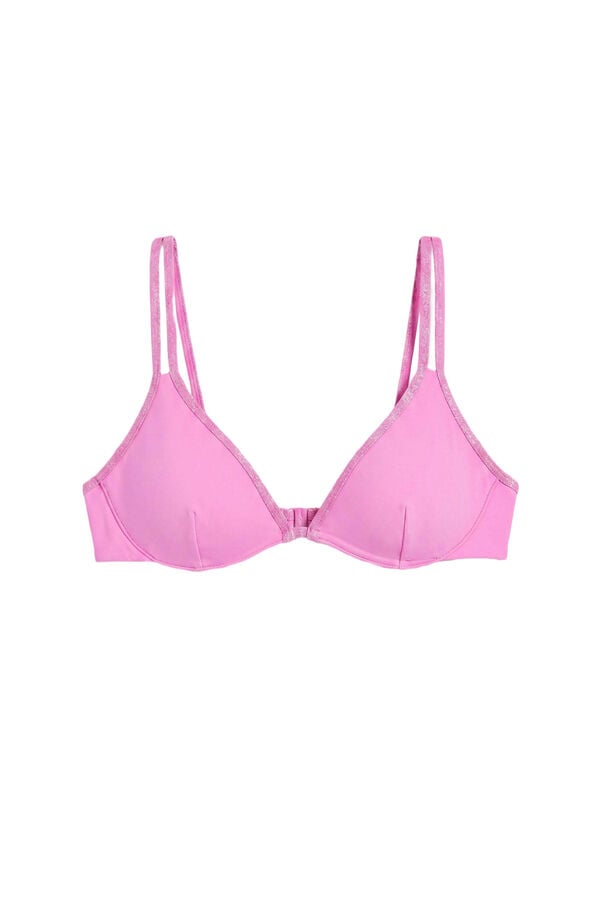 Women'secret Top biqu&iacute;ni triangular com aro rosa lurex rosa