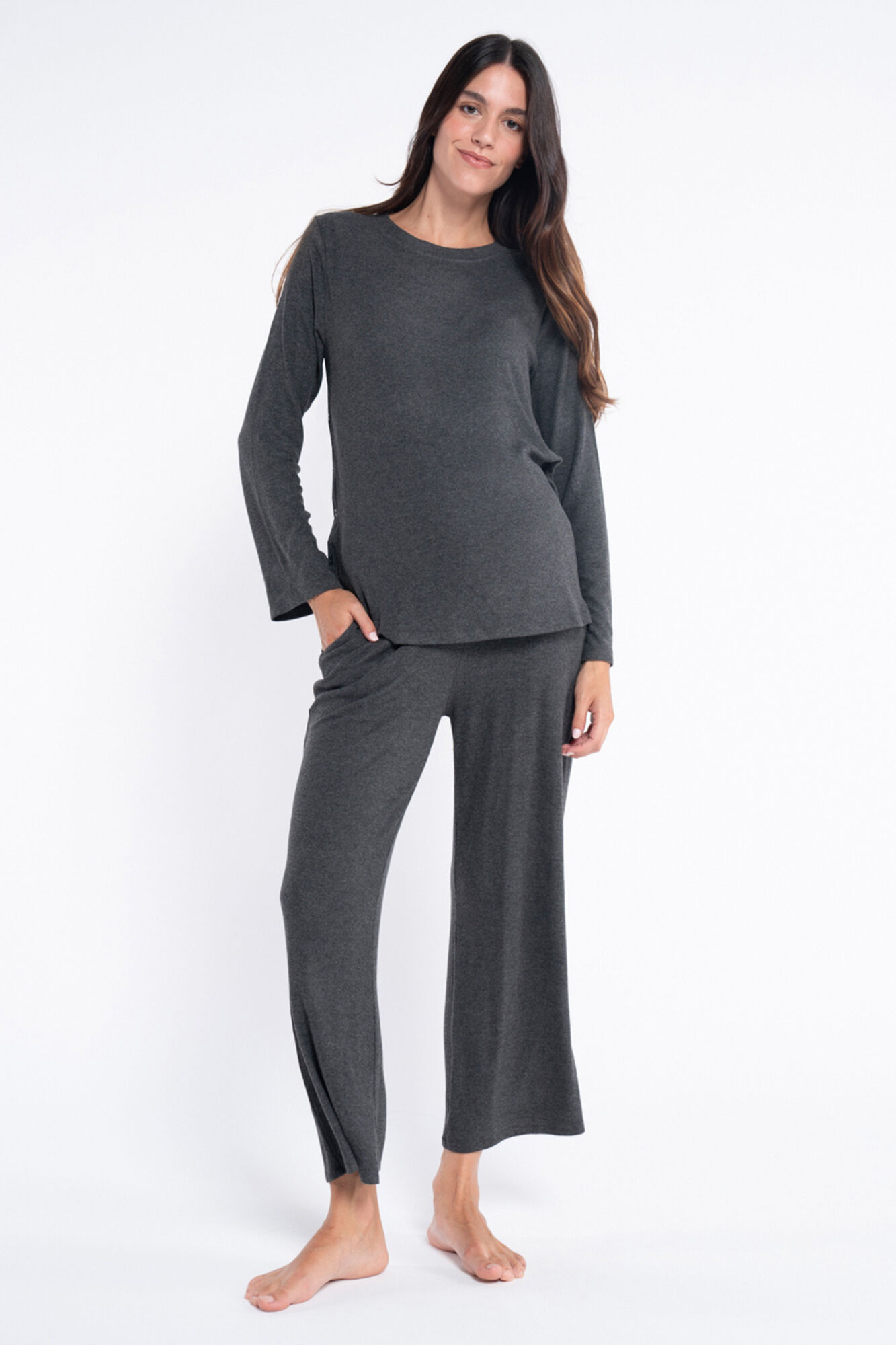 Ohma! Mochila para casa com tecido macio e bot&otilde;es