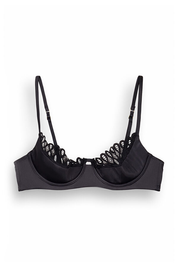 Women'secret BEAUTIFUL Sujetador balconette sat&eacute;n negro negro