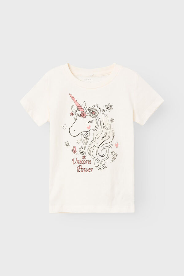 Name it T-shirt menina manga curta branco