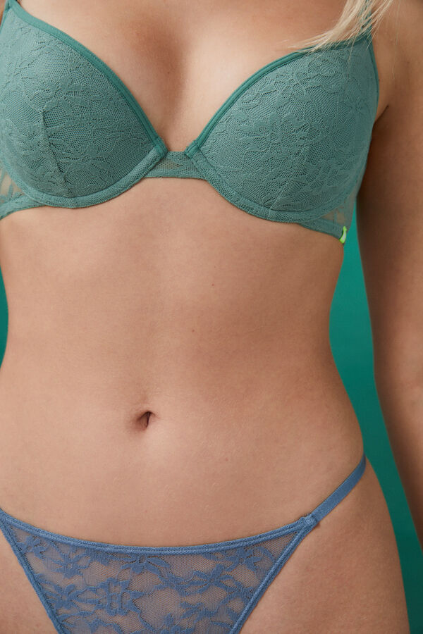 Womensecret Sujetador push up encaje verde verde