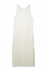 Roxy  Vestido largo crochet crudo blanco