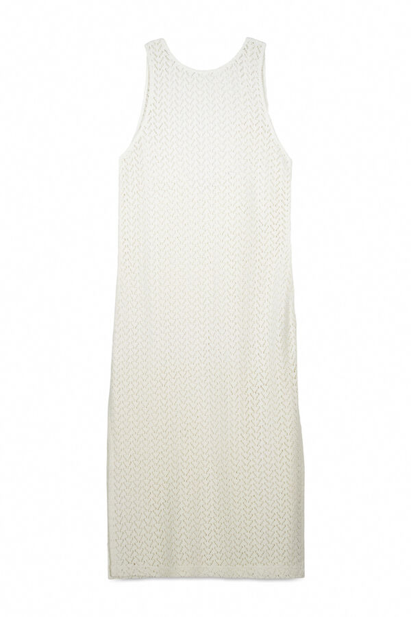 Roxy  Vestido largo crochet crudo blanco