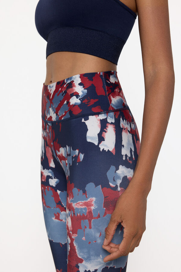 Only Play Leggings deportivos de dise&ntilde;o en azul marino, granate y blanco azul