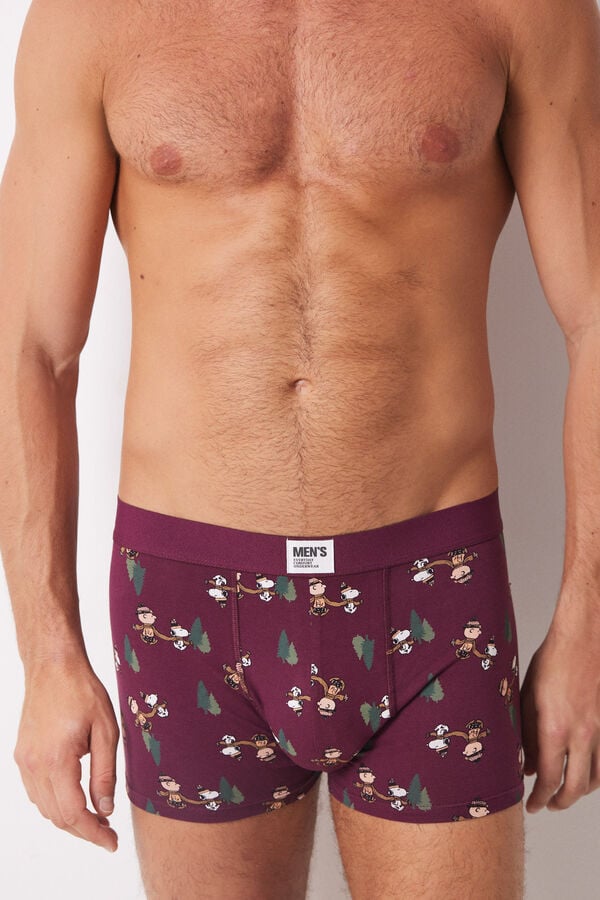Women'secret Pack 2 calzoncillos b&oacute;xer algod&oacute;n Snoopy burdeos