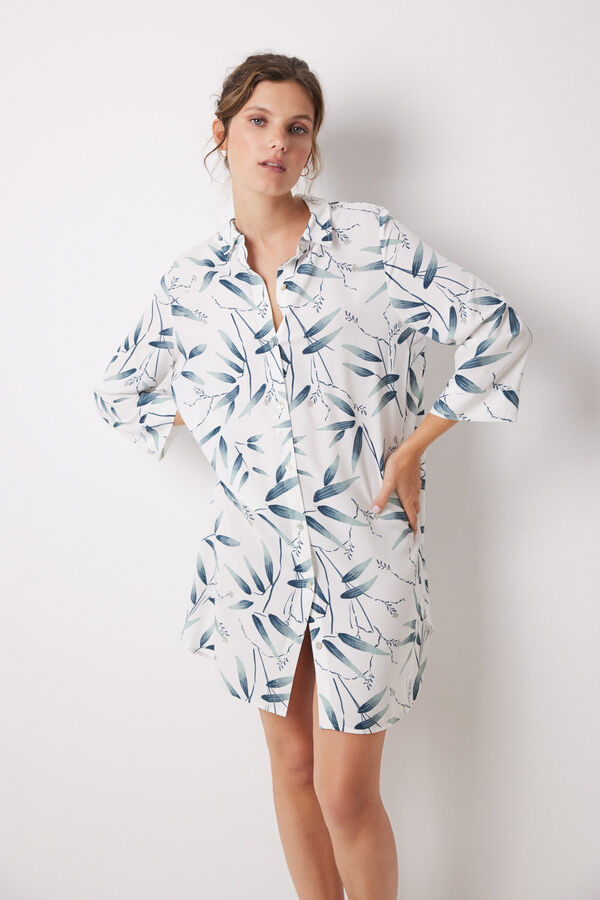 Women'secret Camisola de viscose com estampado oriental verde