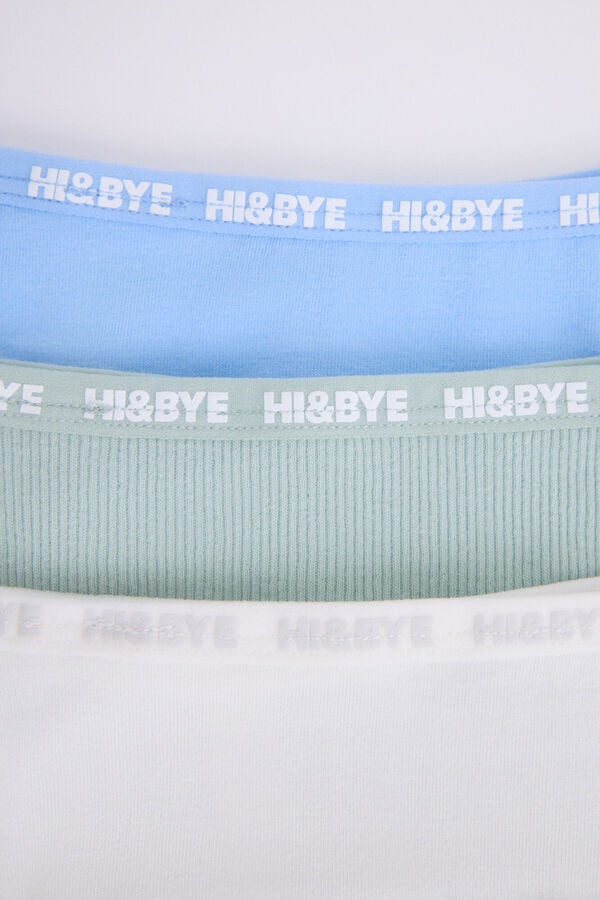 HI&BYE Pack 3 tangas tira azul, verde, blanco blanco