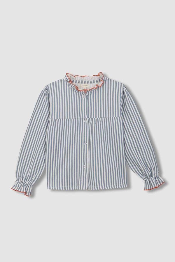 Gocco Pijama de raias com contraste azul azul