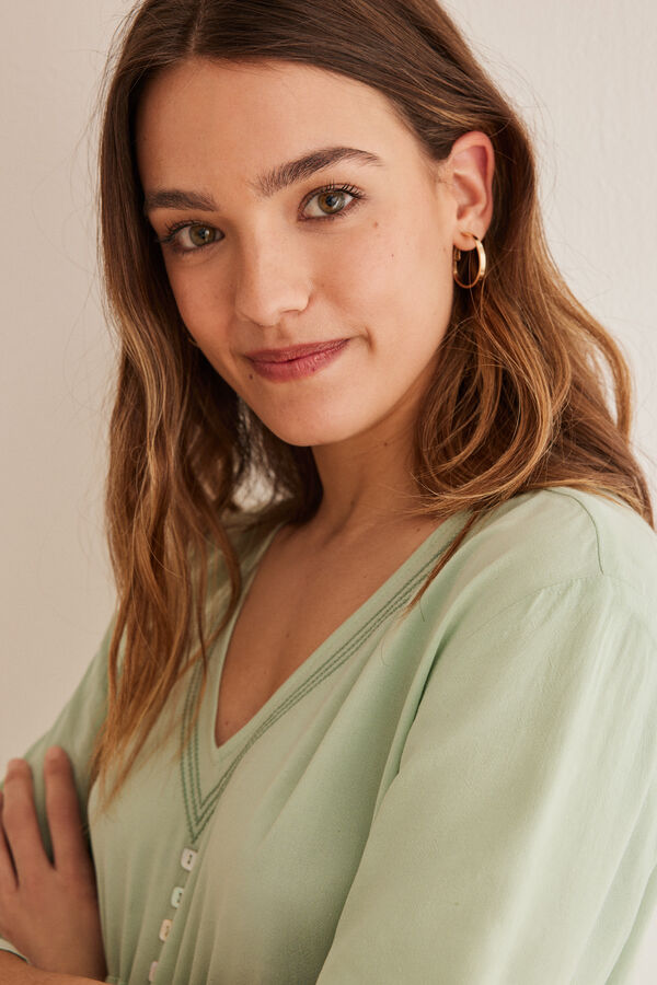 Women'secret Vestido t&uacute;nica larga verde verde