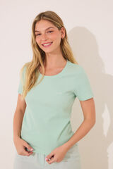 Women'secret Pijama de algodão verde manga curta verde