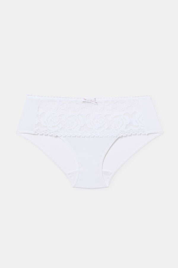 Playtex Braga midi de encaje y microfibra blanco