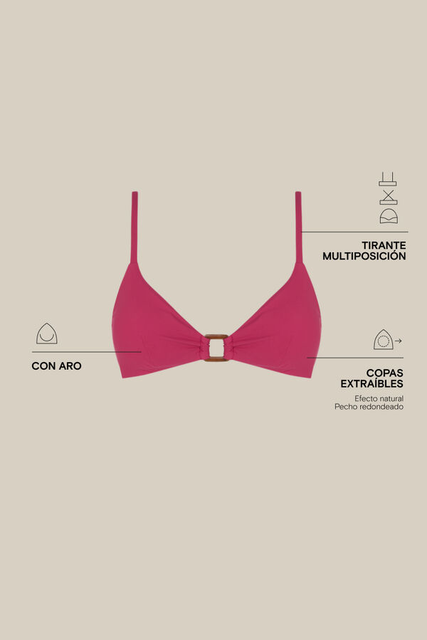 Women'secret Top bikini triangular rosa rosa