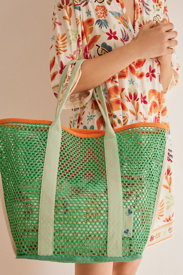 Women'secret Saco grande r&aacute;fia verde verde