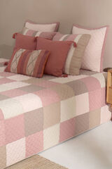 Textura Edred&oacute;n patchwork algod&oacute;n. Cama 180-200cm. rosa