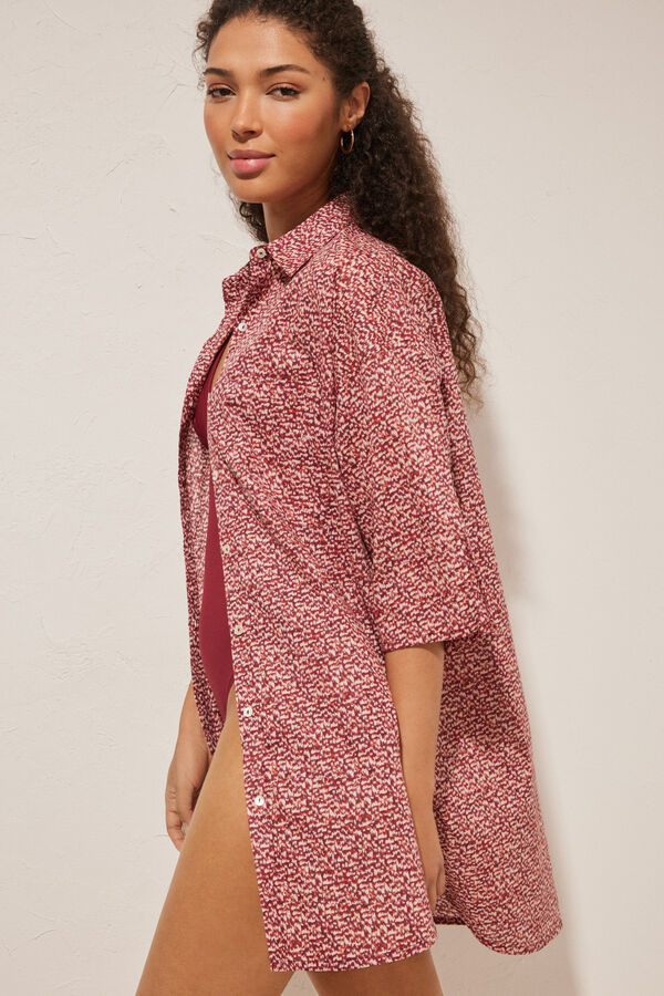 Women'secret Camisola 100% algod&oacute;n estampado granate estampado