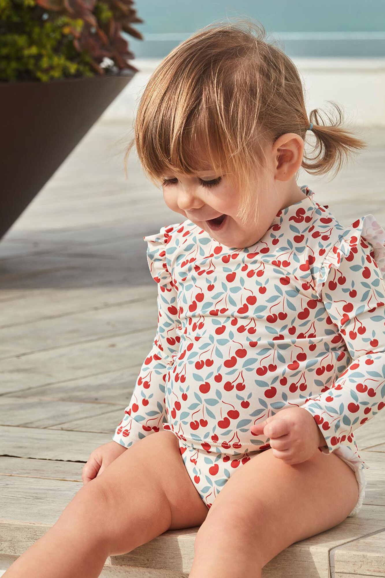 Gocco Braguita de estampado cerezas blanco