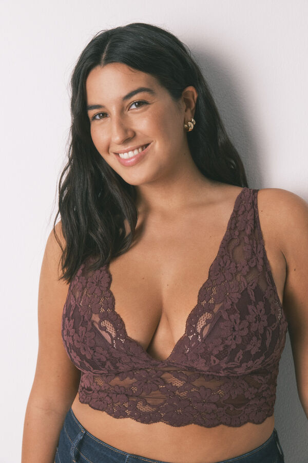 Women'secret Soutien bralette halter em renda granada vermelho