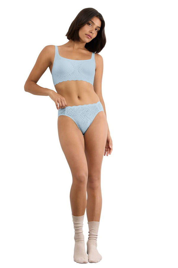 Sloggi Cueca cintura alta renda invis&iacute;vel azul