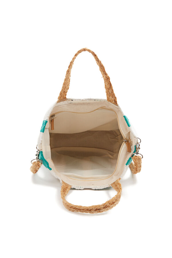 Abbacino Cesta pequena de ráfia riscas azul