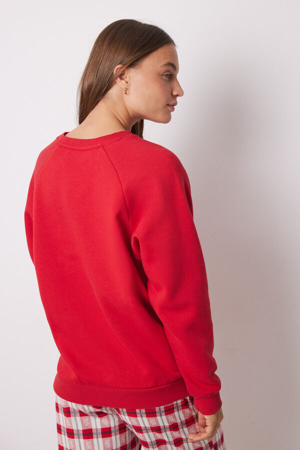 Women'secret Sweatshirt de pelúcia de algodão vermelho vermelho