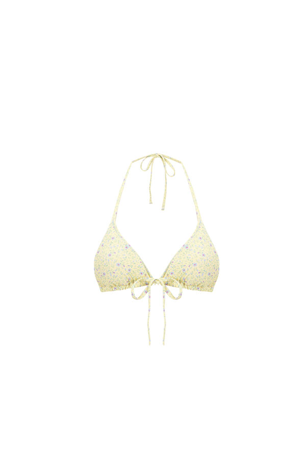 Women'secret Top bikini triangular mini flores amarillo estampado