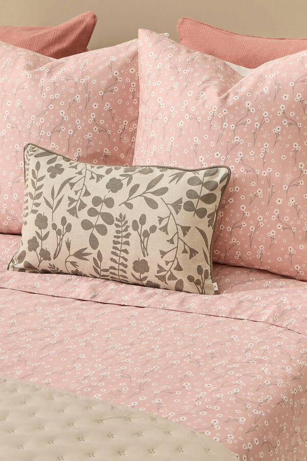 Textura Capa n&oacute;rdica algod&atilde;o acetinado flores rosa