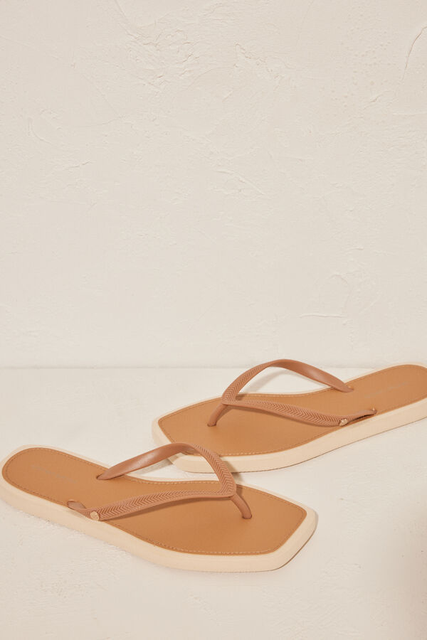 Women'secret Chinelas marr&oacute;n 100% mojables cru