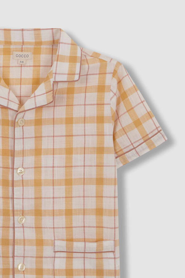 Gocco Pijama de manga corta de cuadros amarillo amarillo