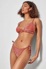 Gisela Cuequinha de biqu&iacute;ni em tecido brilhante vermelho