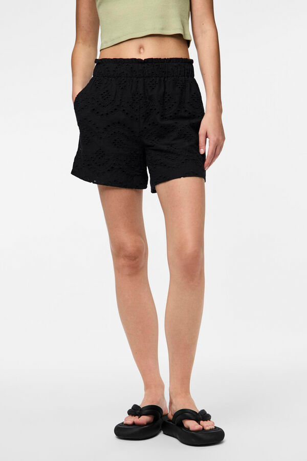 Pieces Calças curtas preto