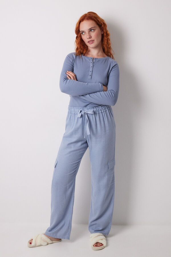 Women'secret Cal&ccedil;a cargo longa estampado azul