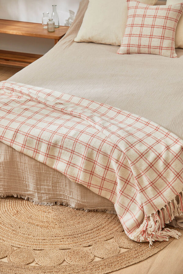 Calma House Manta a cuadros rosa Suecia rosa