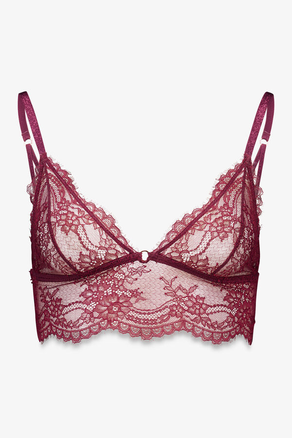 Women'secret Bralette encaje espalda especial vino burdeos