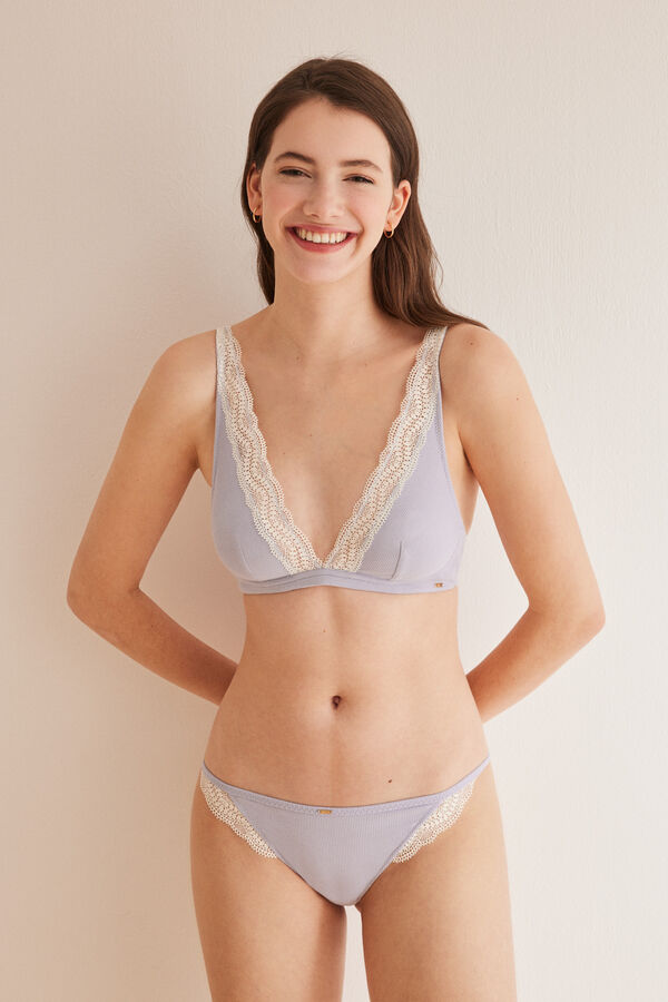 Women'secret FANTASTIC Soutien triangular halter algod&atilde;o lil&aacute;s rosa