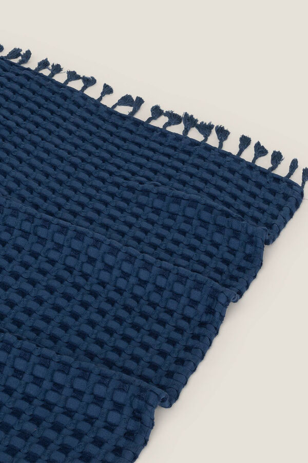 Textura Manta gofre algod&oacute;n bamb&uacute; 120x180cm. azul