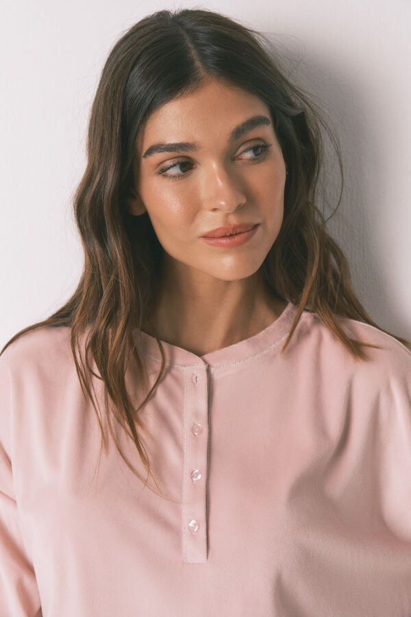 Women'secret Pijama comprido polar suave rosa rosa