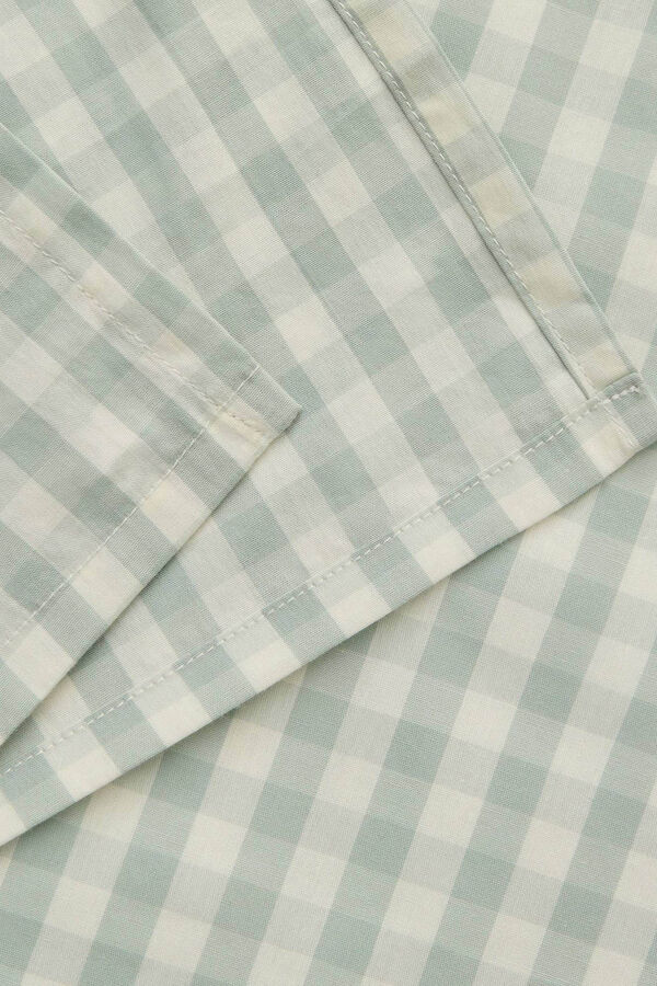 Textura Capa n&oacute;rdica algod&atilde;o quadrados vichy azul