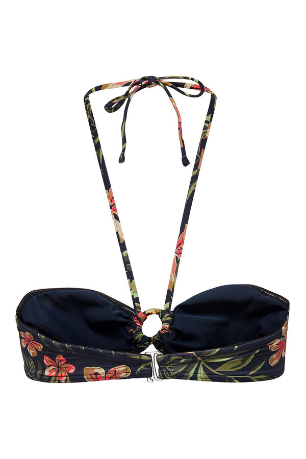 Only Top de biqu&iacute;ni estilo bandeau com estampa floral azul