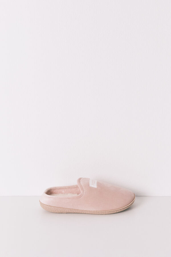 Women'secret Chinelos de quarto de velour rosa rosa