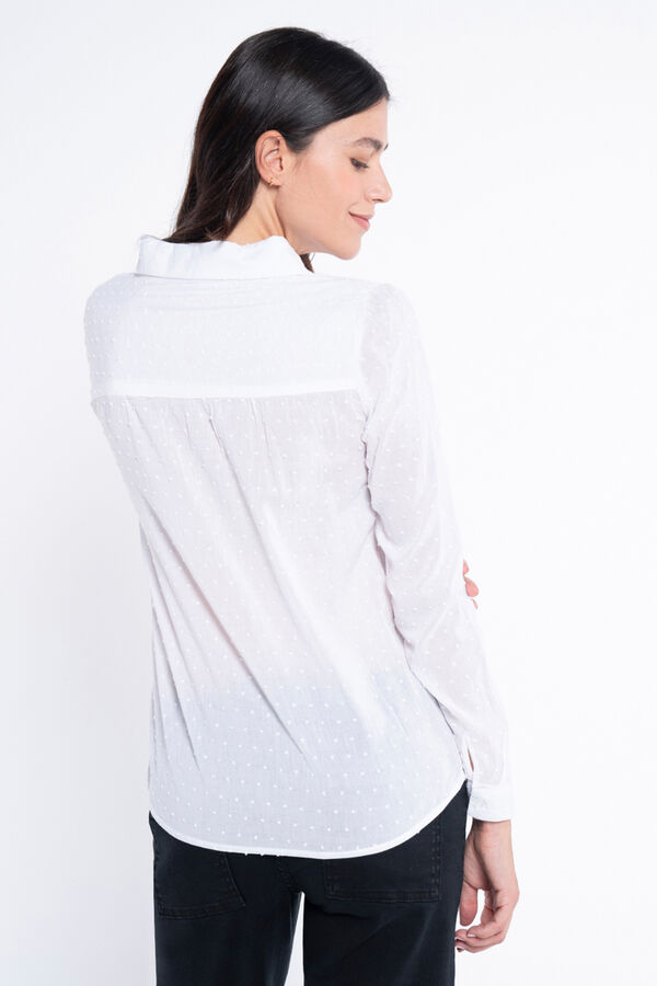 Ohma! Blusa lactancia de plumetti blanco