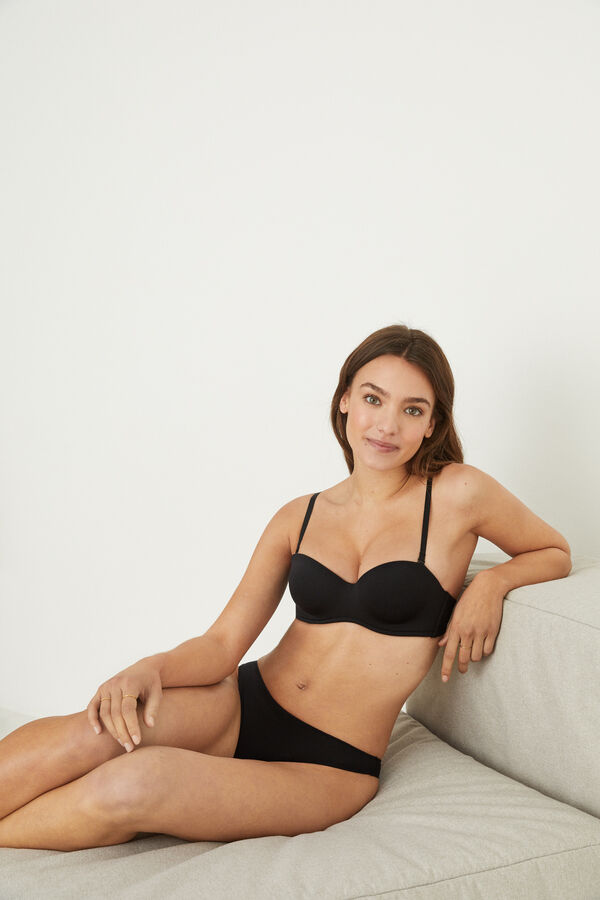 Women'secret ELEGANT Sujetador sin tirantes microfibra negro